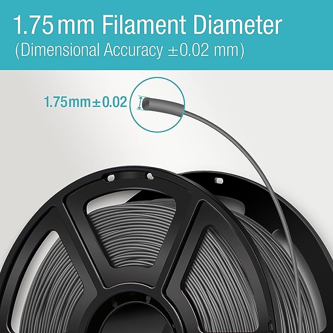 Flashforge ABS 3D Printing Filament Grey, 1.75MM, Net Weight -1KG