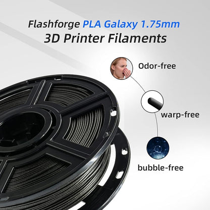 Flashforge PLA 3D Printing Filament Matte Black,1.75mm, Net Weight-1kg