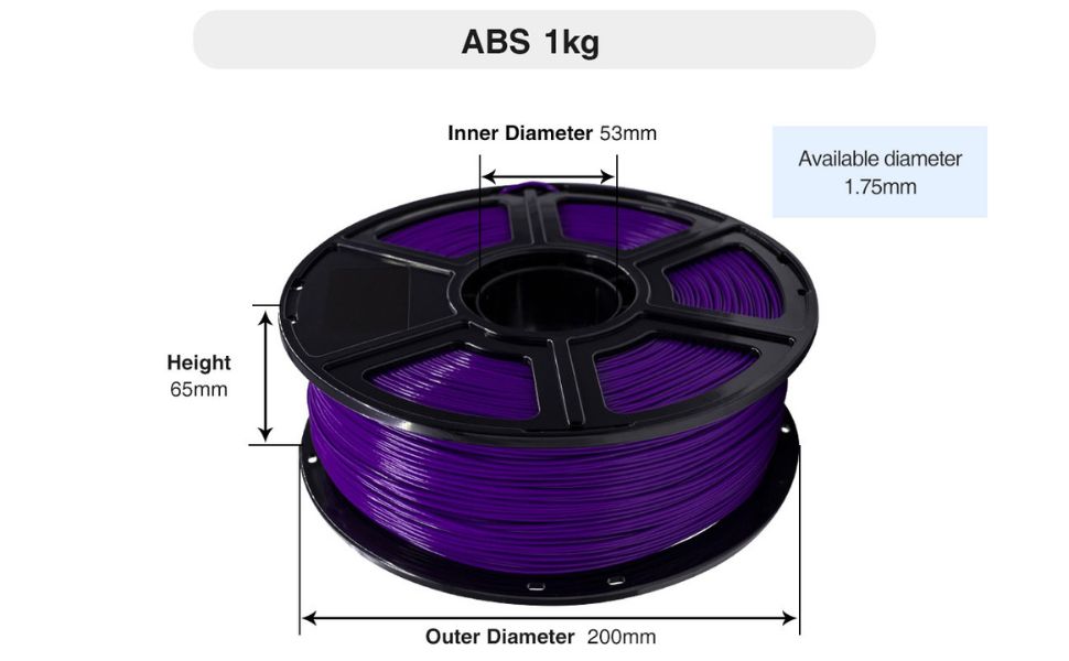 Flashforge ABS 3D Printing Filament Grey, 1.75MM, Net Weight -1KG