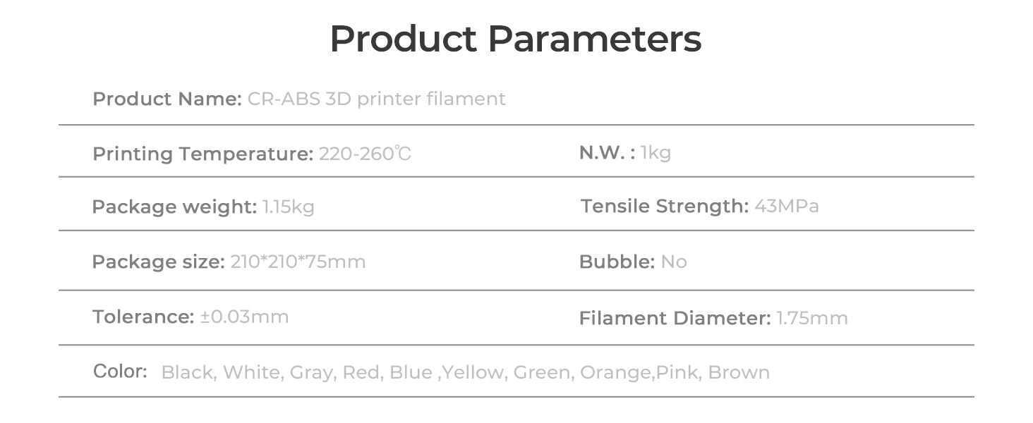 CREALITY ABS 3D PRINTING FILAMENT GREY