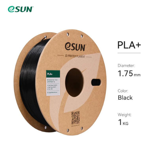 eSUN PLA+ 3D Printing Filamentt Black,1.75mm, Net Weight-1kg