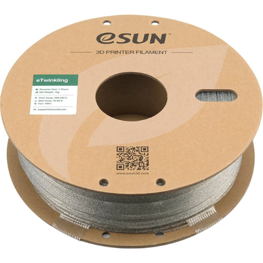 eSUN ETWINKLING 3D PRINTING FILAMENT SILVER, 1.75MM, NET WEIGHT-1KG