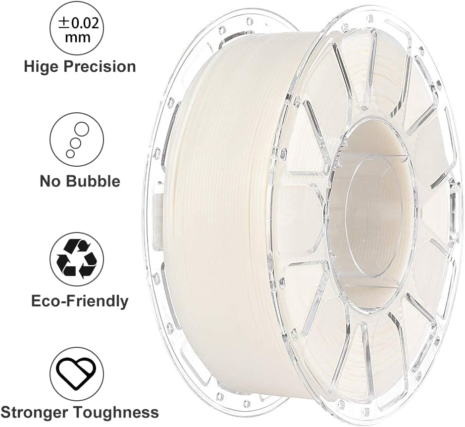 Refurbished Creality PLA 3D Printing Filament White ,1.75mm,Net Weight-1kg