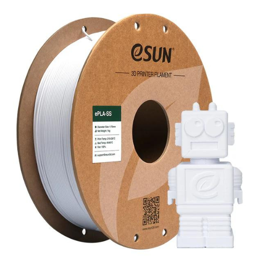 Refurbished eSUN ePLA-SS 3D Printing Filament White,1.75mm, Net Weight-1kg